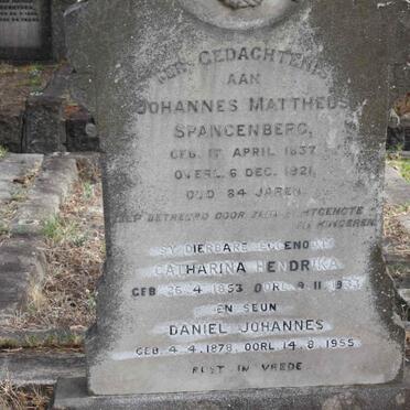 SPANGENBERG Johannes Mattheus 1837-1921 &amp; Catharina Hendrika 1853-1933 :: SPANGENBERG Daniel Johannes 1878-1955