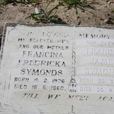 SYMONDS Francis James 1914-1995 &amp; Francina Fredricka 1926-1980