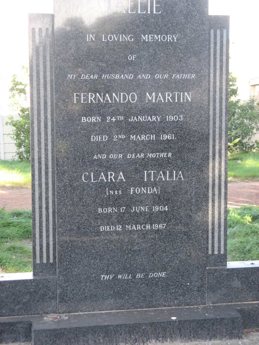 TALLIE Fernando Martin 1903-1961 &amp; Clara Italia FONDA 1904-1967