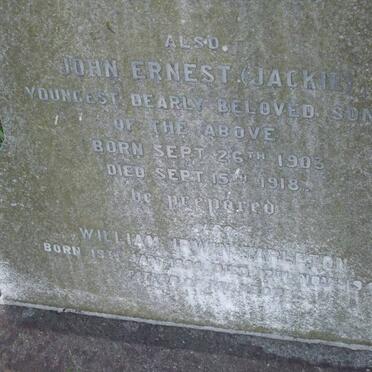 TARLETON William Irwin 1874-1948 :: TARLETON Gwendoline Violet -1914 :: TARLETON Jack Ernest 1903-1918