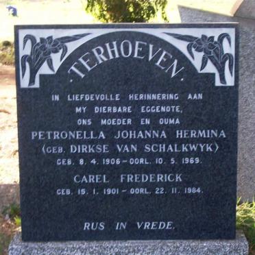 TERHOVEN Carel Frederick 1901-1984 &amp; Petronella Johanna Hermina DIRKSE VAN SCHALKWYK 1906-1969