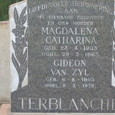 TERBLANCHE Gideon van Zyl 1903-1978 &amp; Magdalena Catharina 1903-1963