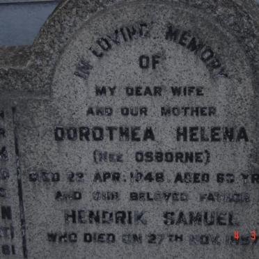 TERHART  Hendrik Samuel -1957 &amp; Dorothea Helena OSBORNE -1948