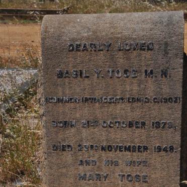 TOSE Basil Y. 1879-1948 &amp; Mary MURRAY -1954