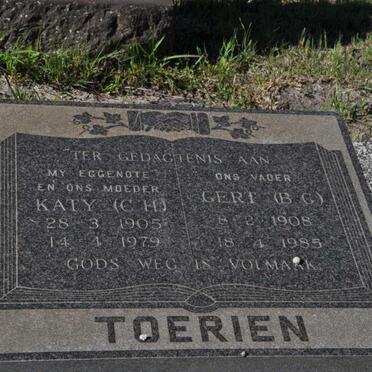 TOERIEN B.G. 1908-1985 &amp; C.H. 1905-1979