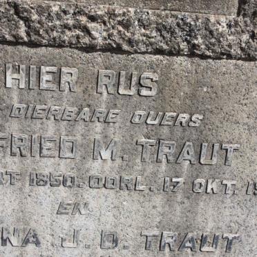 TRAUT Gottfried M. 1850-1916 &amp; Johanna J.D. SPOHR 1856-1946