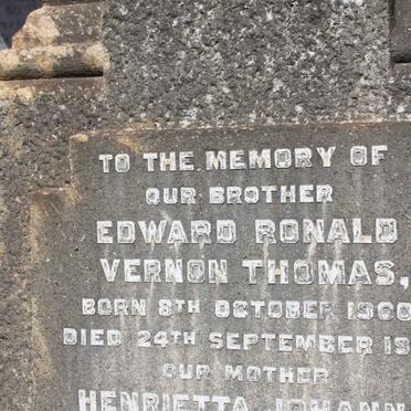 THOMAS Edward Ronald Vernon 1900-1916