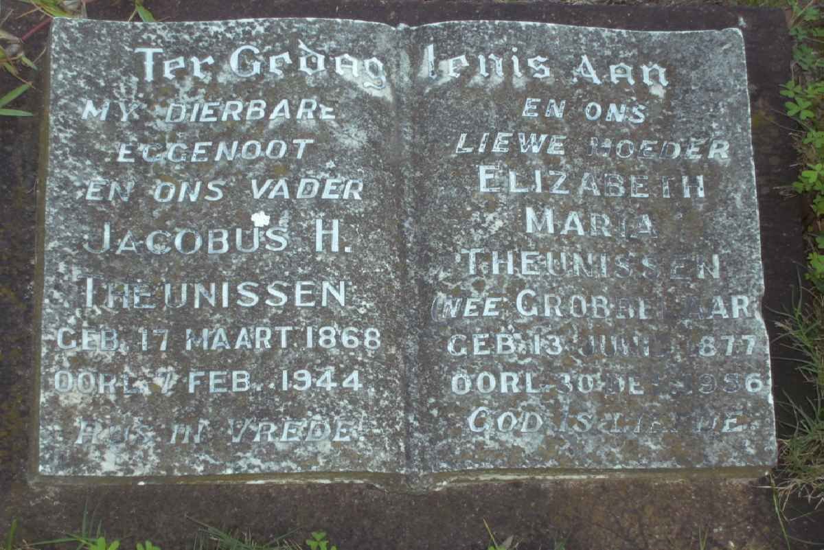 THEUNISSEN Jacobus H. 1868-1944 &amp; Elizabeth Marie GROBBELAAR 1877-1936