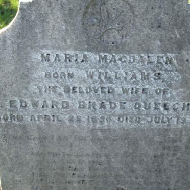 QUELCH Maria Magdalena nee WILLIAMS 1856-19??