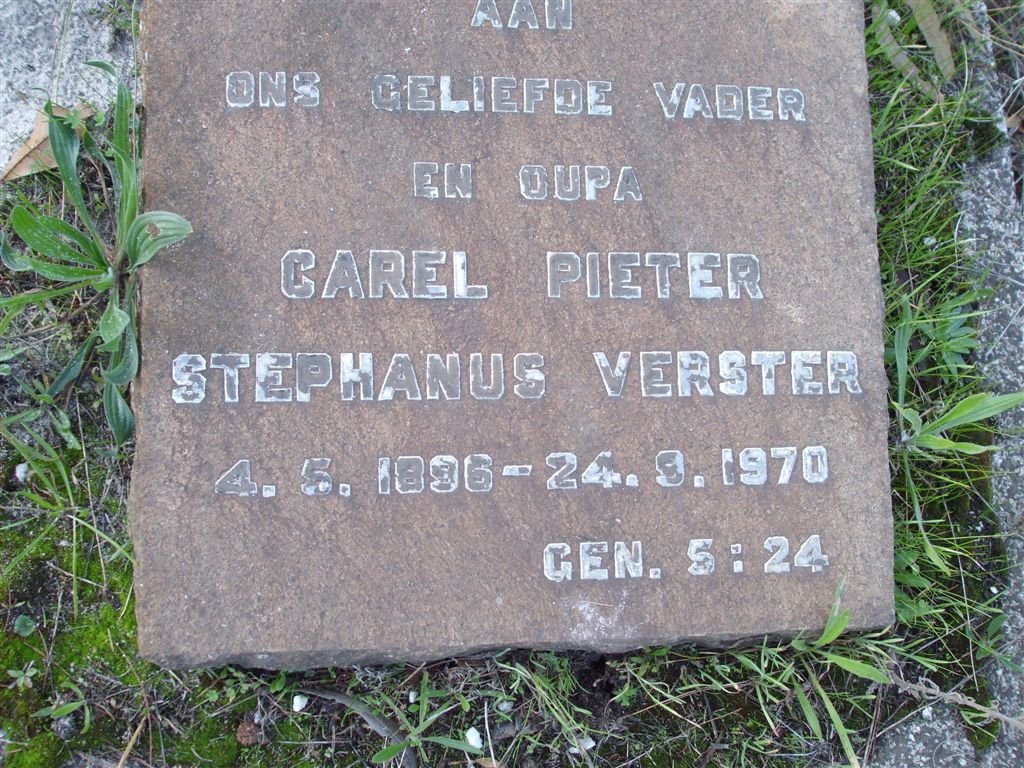 VERSTER Carel Pieter Stephanus 1896-1970