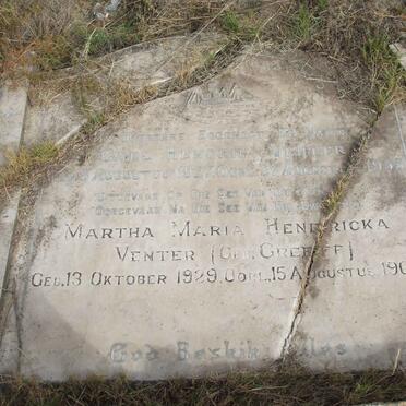 VENTER Carl Hendrik 1927-1955 & Martha Maria Hendricka GREEFF 1929-1964