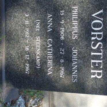 VORSTER Philippus Johannes 1908-1967 &amp; Anna Catharina STEENKAMP 1912-1967