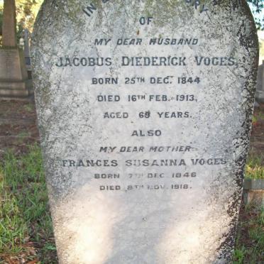 VOGES Jacobus Diederick 1844-1913 &amp; Frances Susanna 1846-1918