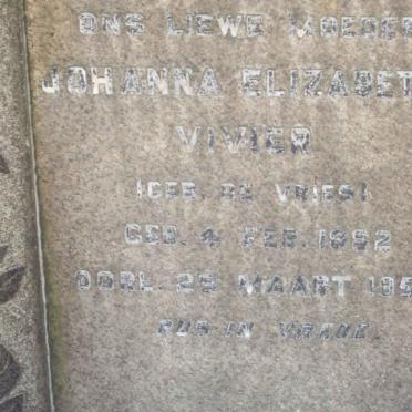 VIVIER Johanna Elizabeth nee DE VRIES 1892-1954
