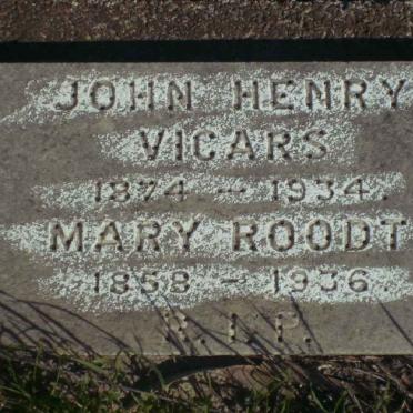 VICARS John Henry 1874-1934 :: ROODT Mary 1858-1936