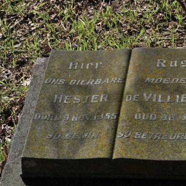 VILLIERS Hester, de -1955
