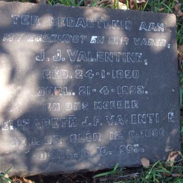VALENTINE J.J. 1890-1953 &amp; Elizabeth J.F. BRESLER 1880-1953