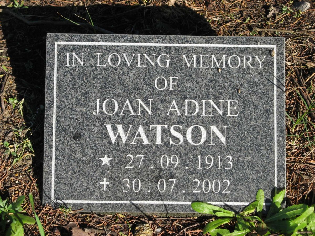 WATSON Joan Adine 1913-2002