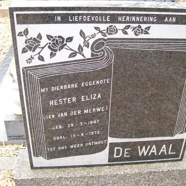 WAAL Hester Eliza, de nee VAN DER MERWE 1947-1972