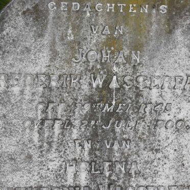 WASSERFALL Johan Fredrick 1845-1900 &amp; Helena