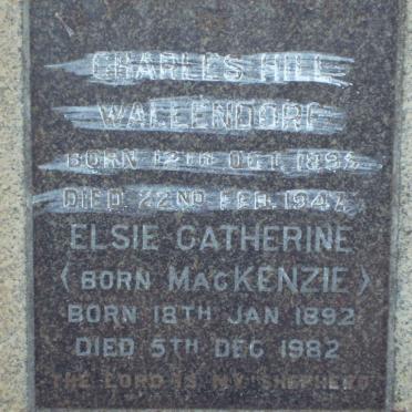 WALLENDORF Charles Hill, von 1896-1947 &amp; Elsie Catherine MacKENZIE 1892-1982