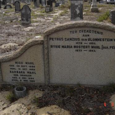 WAHL Petrus Canzius van Blommenstein 1872-1905 &amp; Rykie Maria Mostert PENTZ 1873-1943