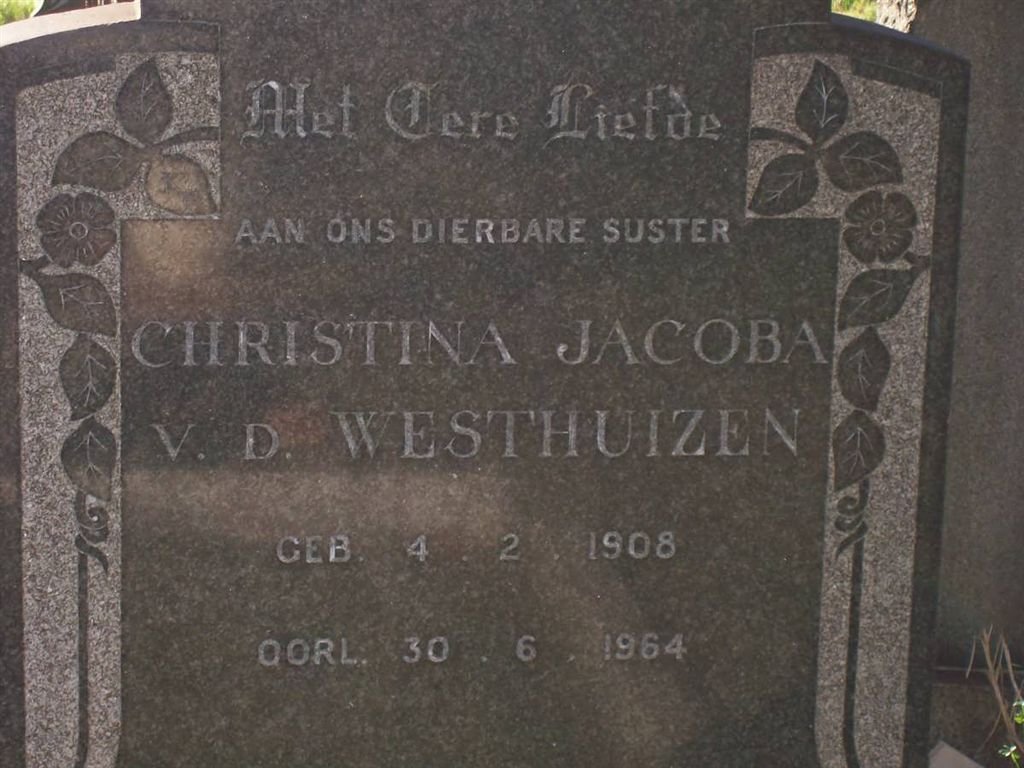 WESTHUIZEN Christina Jacoba, van der 1908-1964