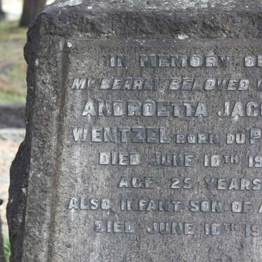 WENTZEL Androetta Jacoba nee DU PREEZ -1922 :: WENTZEL Baby boy 1922 -1922