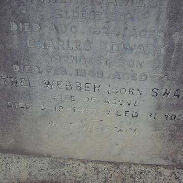 WEBBER Charles Edward -1949 &amp; Ethel SWALES -1967