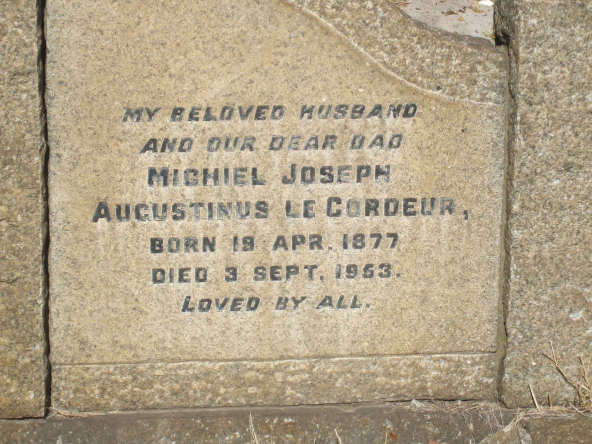 CORDEUR Michiel Joseph Augustinus, Le 1877-1953