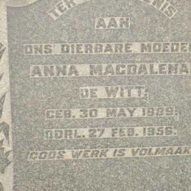 WITT Anna Magdalena, de 1889-1956