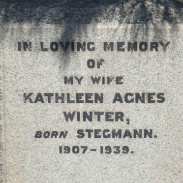 WINTER Kathleen Agnes nee STEGMANN 1907-1939