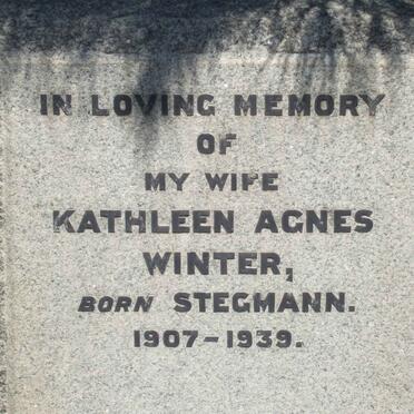 WINTER Kathleen Agnes nee STEGMANN 1907-1939