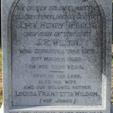 WILSON John Henry -1923 &amp; Louisa Franzetta JONES -1949