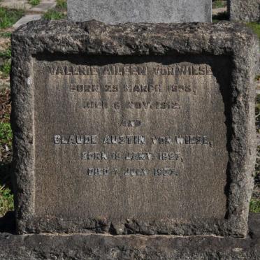 WIESE Claude Austin, von 1897-1937 :: WIESE Valerie Aileen, von 1898-1912
