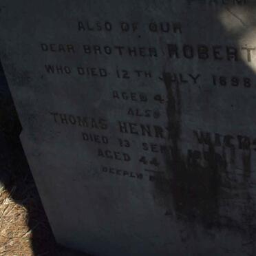 WICKS Thomas Henry -1900 