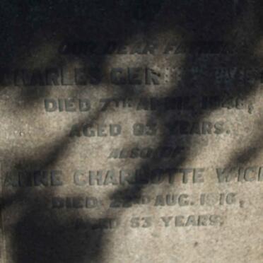WICKS Charles Geritt -1948 :: WICKS Anne Charlotte -1916 