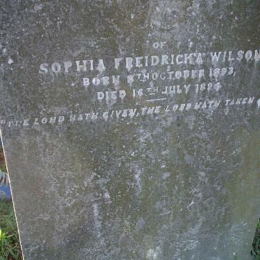 WILSON Sophia Freidricka 1893-1894
