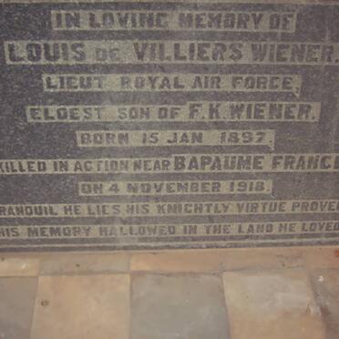 WIENER Louis de Villiers 1897-1918