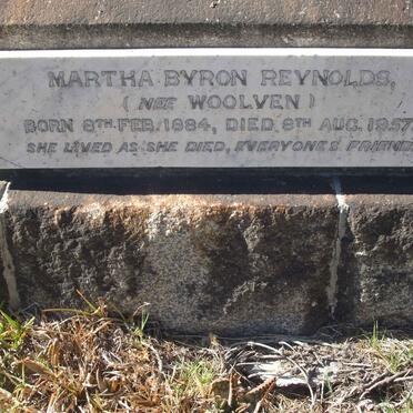 REYNOLDS Martha Byron nee WOOLVEN 1884-1957