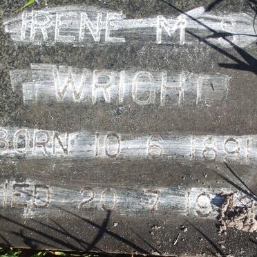 WRIGHT Irene M. 1891-19??