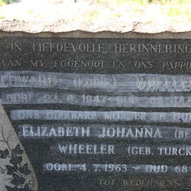 WHEELER Edward -1947 &amp; Elizabeth Johanna TURCK -1963
