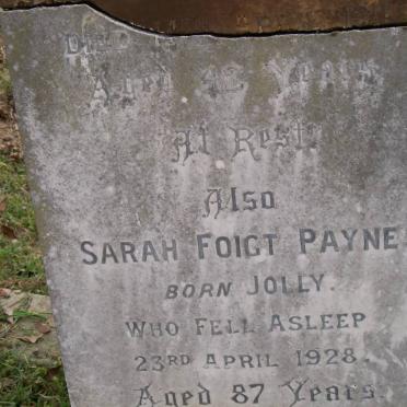 PAYNE Sarah Foigt nee JOLLY -1928