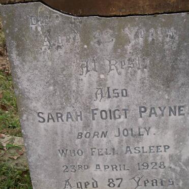 PAYNE Sarah Foigt nee JOLLY -1928