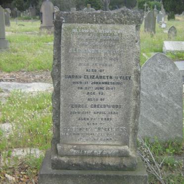 WYLEY Alexander -1926 &amp; Sarah Elizabeth -1947