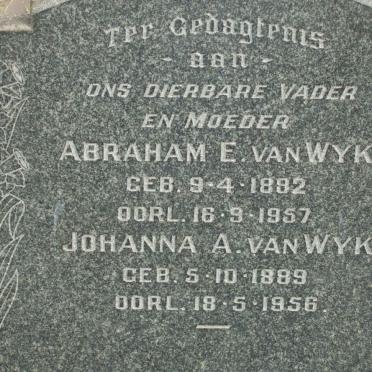 WYK Abraham E., van 1892-1957 &amp; Johanna A. 1889-1956