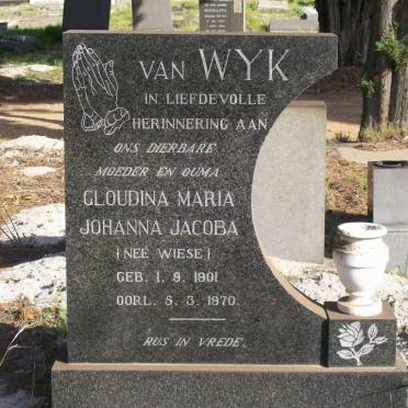 WYK Gloudina Johanna Jacoba ,van nee WIESE 1901-1970
