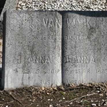 WYK Anna Johanna, van 1906-1983