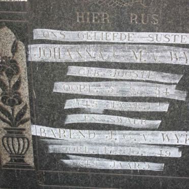 WYK Barend J.G., v. -1949 &amp; Johanna G.M. JOOSTE -1954