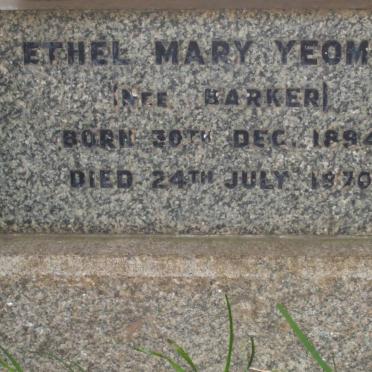 YEOMAN Ethel Mary nee BARKER 1894-1970